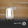Lampka stołowa nocna V-TAC 1W LED 22cm ładowanie USB ściemnianie złota VT-1057 3000K-6000K 55lm